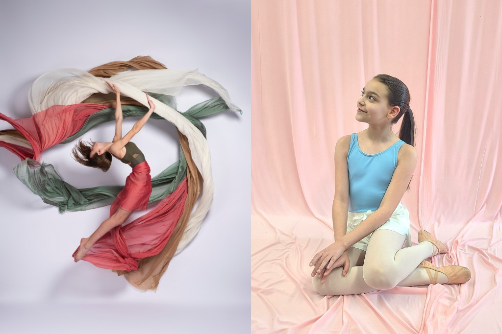 Dancers leaping and posing